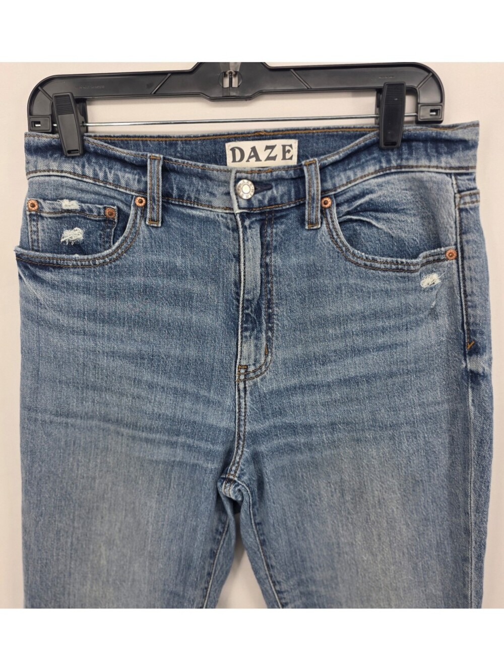 DAZE x Anthropologie High Rise Tough Love Organic Cotton Crop Raw Hem Jeans 28 - Picture 2 of 16